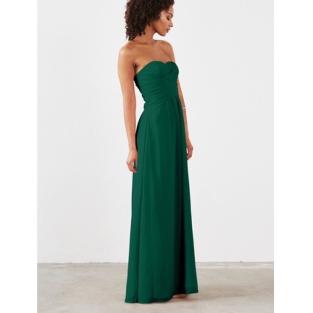Floor Length Green Chiffon Dress - Weddington Way